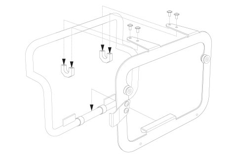 ZESTAW ADAPTERÓW NA ORYGINALNE STELAŻE BOCZNE BMW R1200GS LC ADV NA KUFRY TRAX SW-MOTECH SILVER