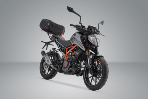 ZESTAW TORBA TYLNA I STELAŻ SW-MOTECH RACKPACK KTM 125/390 DUKE (17-) BLACK/GREY 42L