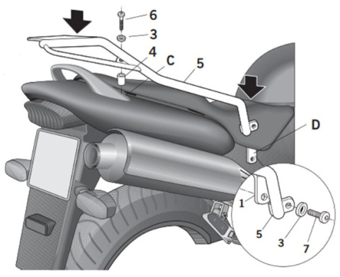 STELAŻ KUFRA NA TYŁ CENTRALNY DO HONDA HORNET 600 2003-2006