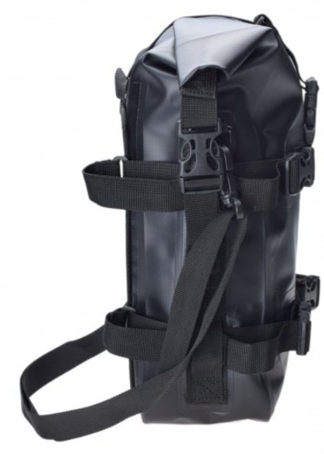 TORBA MOTOCYKLOWA NARZĘDZIÓWKA NA GMOLE ZWIJANA Z PASKAMI CZARNA