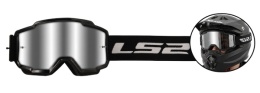 Gogle motocyklowe cross enduro LS2 Charger czarne , szyba lustrzanka