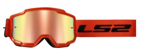 Gogle motocyklowe cross enduro LS2 Charger pomarańczowe , szyba lustrzanka
