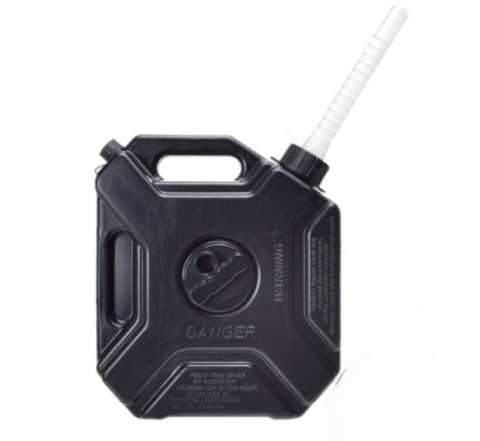 Kanister 5L do paliwa i oleju z uchwytem i lejkiem czarny