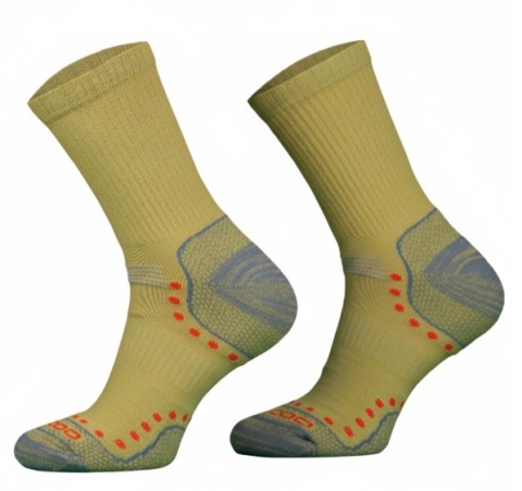 SKARPETY MĘSKIE TURYSTYCZNE LIGHT WEŁNA MERINO ALPAKA TREKING ŻÓŁTE 43-46