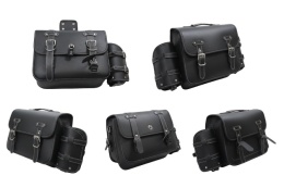 Sakwy motocyklowe 2 szt. ekoskóra z uchwytami na butelki cruiser chopper