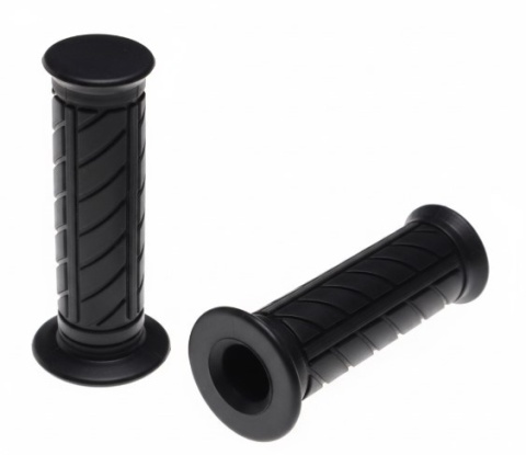 Manetki gumowe 22/26 mm czarne – komplet lewa prawa do skutera motocykla