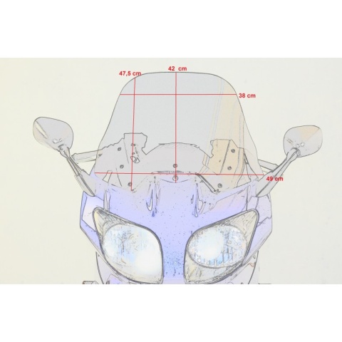 Szyba motocyklowa Loster Yamaha FJR 1300 2001-2005 JASNY GRAFIT
