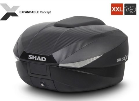 KUFER CENTRALNY TYŁ DWA KASKI SHAD 58L BMW C 400 X 2018-2023 KUFER CENTRALNY TYŁ DWA KASKI SHAD 58L BMW C 400 X 2018-2023